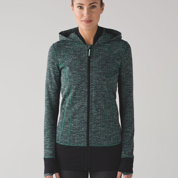 Lululemon Daily Practice Jacket Irregular Spacebone Sea Mist Deep Green / Black - Picture 3 of 13